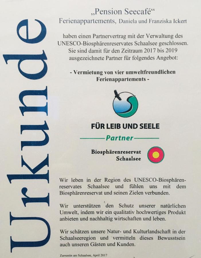 Pension Seecafe Zarrentin am Schaalsee Kültér fotó